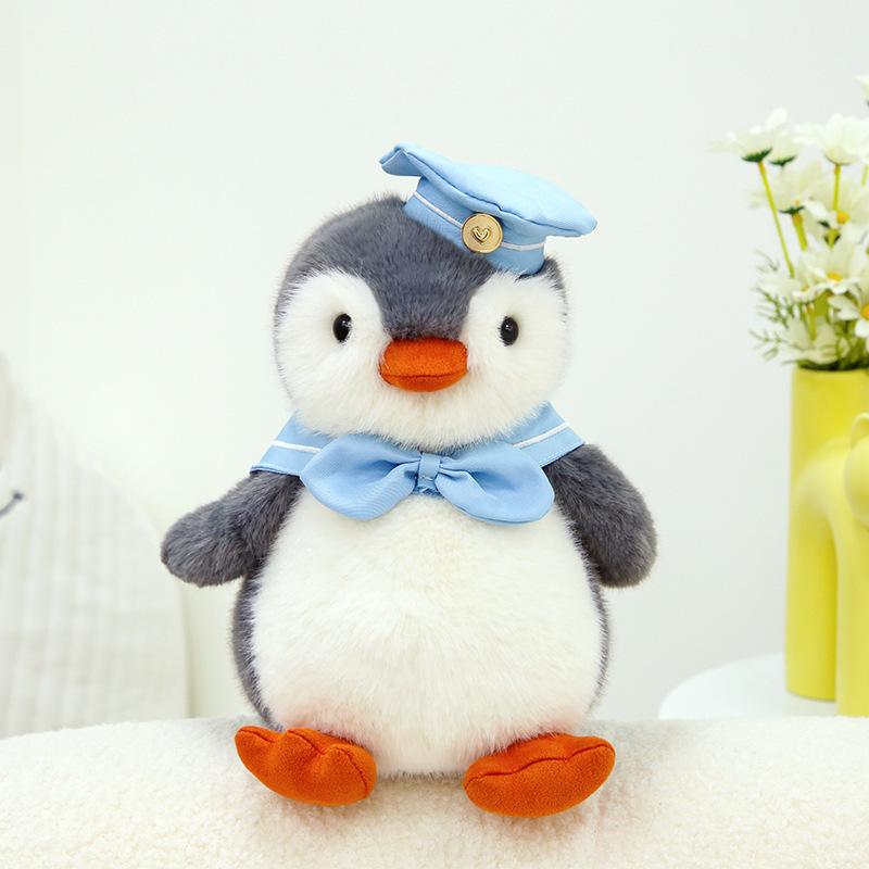 Navy Penguin Soothing Headphone Doll Plush Toy Muppet Cute Birthday Gift Children'S Simulation Cute Doll
