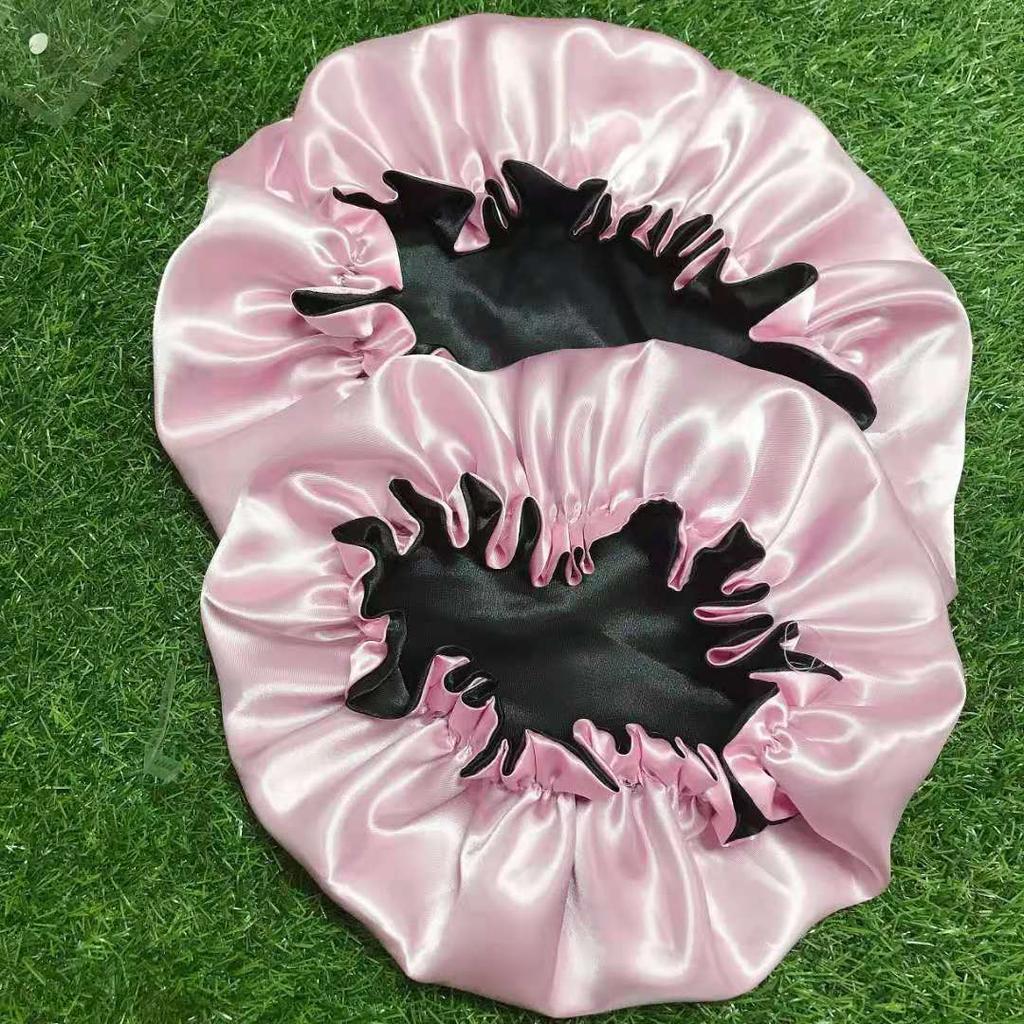 Best Selling Satin Double Lined Silk Bonnet With Custom Logo Reversible Hair Satin Sleep Cap Bonnets
