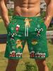 Heren zomer shorts met koel kerstpatroon, een vleugje feestelijke koelte in de hete zomer