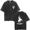 Washed Vintage Game Hollow Knight Double Sided Print T-shirt Fans Gift Men Women Fashion Casual Oversized Short Sleeve T Shirts