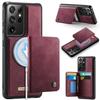 CaseMe Me80 Magnetic RFID Wallet Phone Case For Samsung Galaxy S24 FE 5G, Detachable Multi Card Slot Kickstand Anti-Theft Cover
