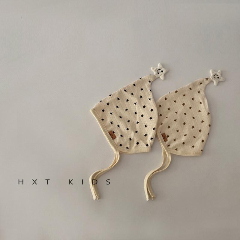 2026 Spring Newborn Star Pattern Lace-up Baby Ear Protection Hat - Super Cute Fetal Cap