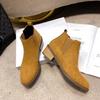 Large Size Pointed Head Thick with Martin Boots Female 2025 New A Foot Stirrup Suede Low Heel Short Boots