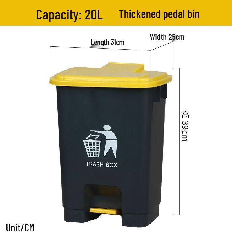 R4 medizinischer Abfallbehälter - Langlebig 15 Jahre, Großes Fassungsvermögen mit Deckel, Gelb für Krankenhaus-/Klinikabfälle