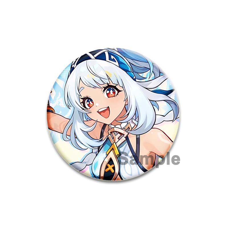 Anime Game Genshin Impact Mualani Soft Button Pins Character Kinich X Mualani Fanart Brooch Handmade Badge Fans Collection Gifts 32MM