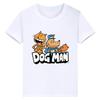 Kawaii Dog Man Print Anime Short Sleeve Cotton T-shirt for Kids Casual Summer Fashion Top for Boys And Girls