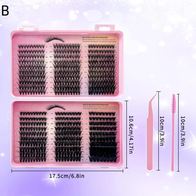 Lash Clusters Kit 200/270/570 Pcs Diy Lash Extensions Book, D Curl Lash Clusters Eyelash Extension For Use At Home