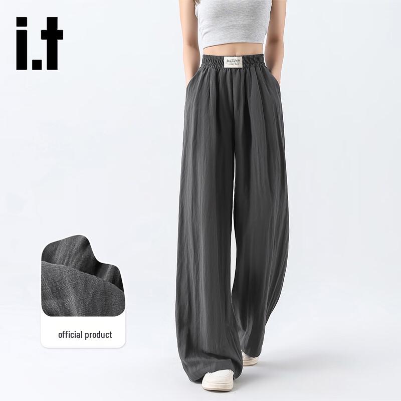 I.T by Izzue Women's Linen Blend High-Waist Wide-Leg Pants