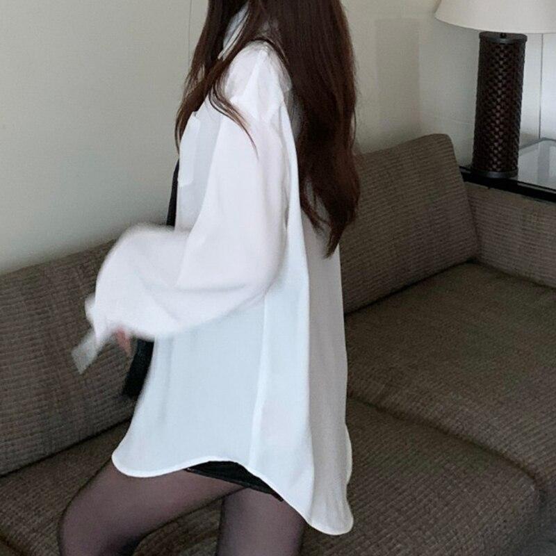 Spring And Autumn White Chiffon Shirt Women With Tie Loose Slim Long Sleeve Blouse Tops Office Lady Casual Elegant Blouses 29285