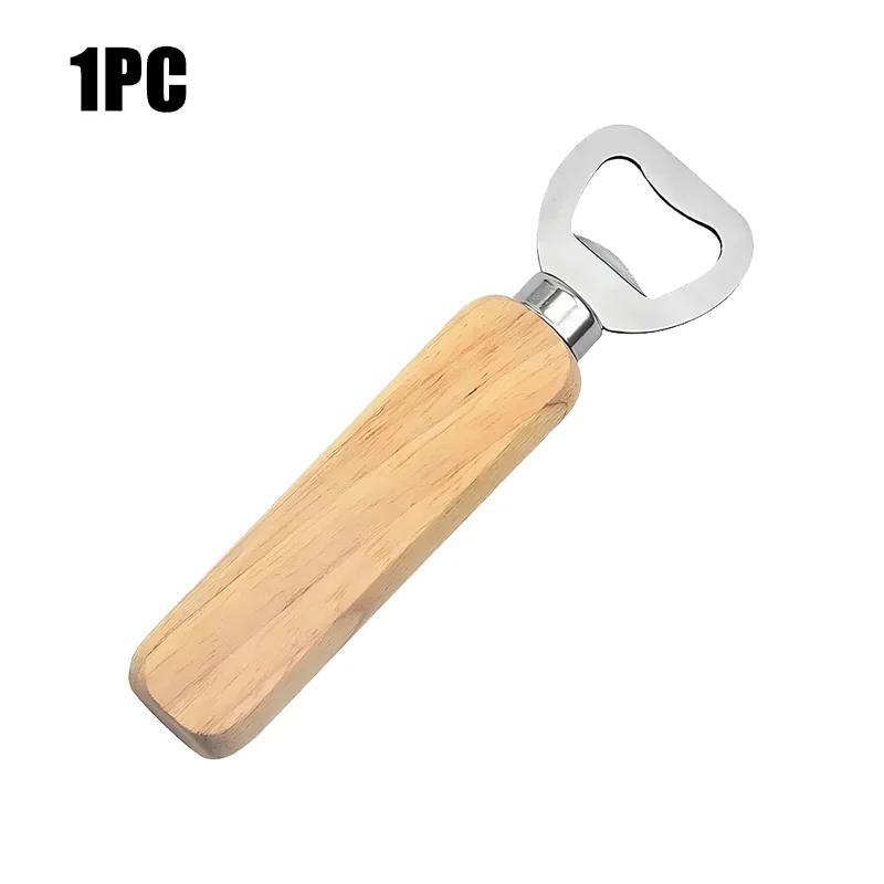Открывалка для пивных бутылок с деревянной ручкойДеревянная открывалка для пивных бутылокОткрывалка для пивных бутылок из массива дереваНержавеющая сталь Открывалка для пивных бутылок