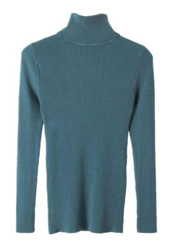 

Women s High Neck Slim Fit Sweater - 2025 Autumn/Winter Solid Color Long Sleeve Knit Base Layer One Size