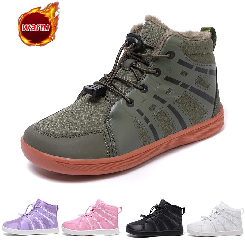 Jungen Mädchen Schneestiefel Wasserdicht Winterschuhe Kinder Barfußschuhe Winter Weite Zehen Sneakers Warme Schneestiefel Leicht Rutschfest