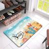 1pc Soft Flannel Material Non-Slip Doormat, Summer Beach Slippers Shell Mat, Washable, Suitable For Kitchen, Dining Room, Hallway, Bathroom, Bedroom, 