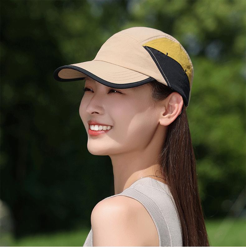 

Бейсболка с большим обхватом головы Летняя защита от солнца Солнцезащитная шляпа Женская уличная кепка Большой обхват головы Продвинутый сенсор Быстросохнущая бейсболка хаки