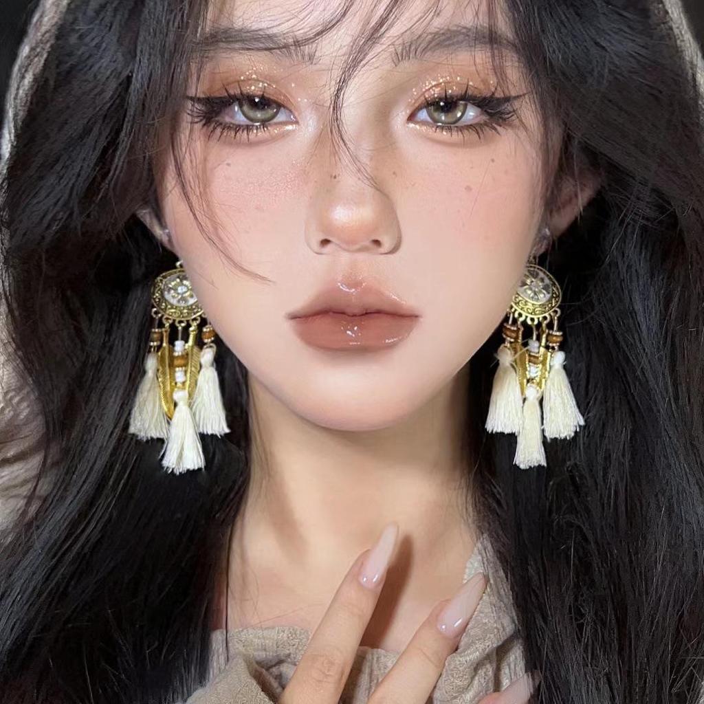 Yunnan Ethnic Style Handmade Tassel Earrings for Women