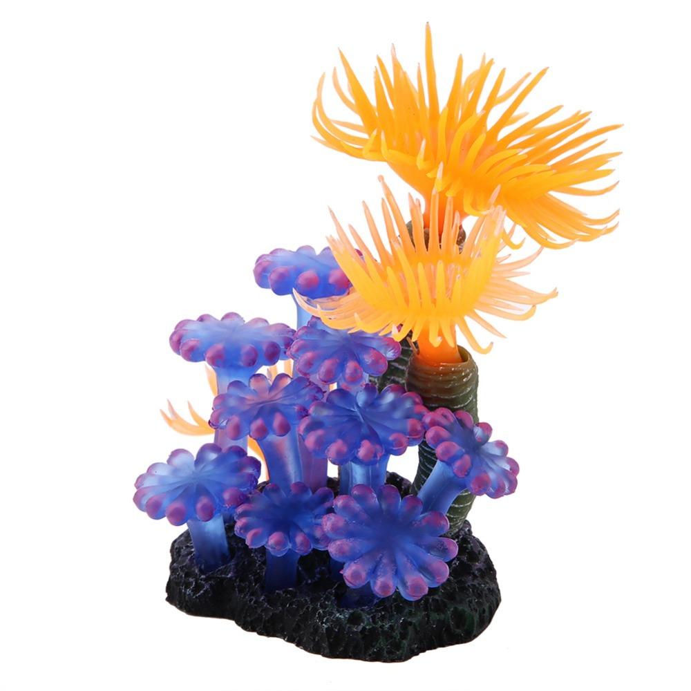 Silicone Fish Tank Ornament Colorful Sea Anemone Artificial Coral  Underwater Environment