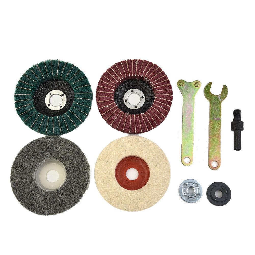 Grinder Flap Polishing Kit Disc Buffing Accessories Workshop Equipment Nylon Cloth Wool Metal Rod Stainless Steel