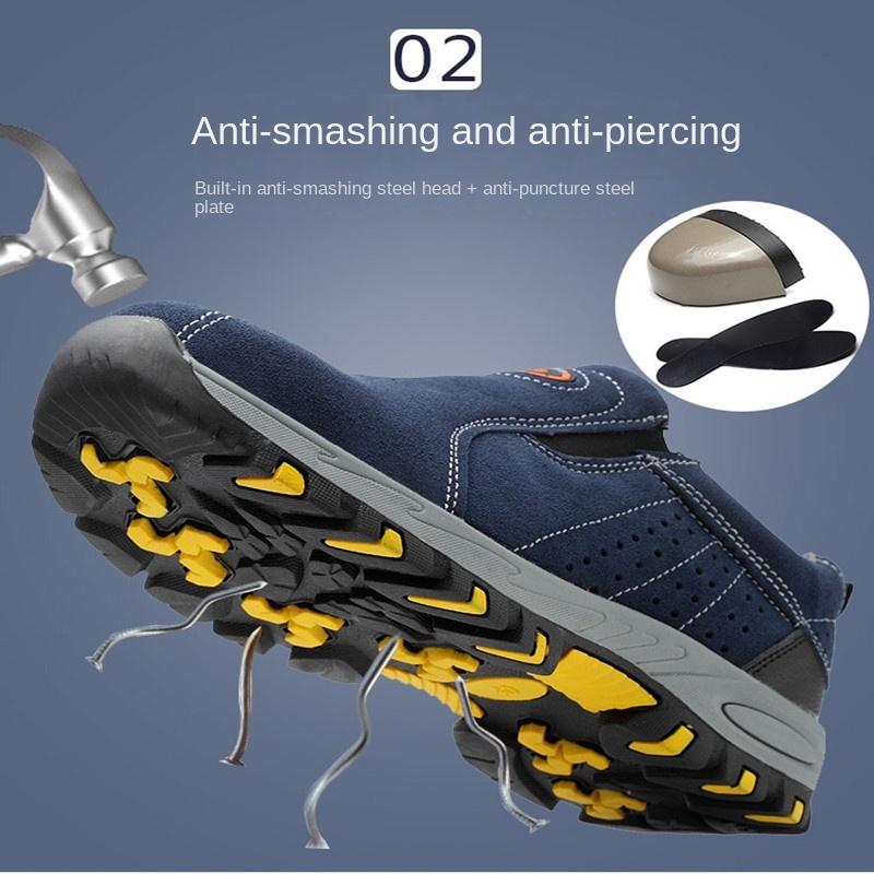 Men's Labor Insurance Shoes, Steel Baotou Anti-smash, Anti-puncture and Non-slip, Breathable Construction Site Safety Shoes