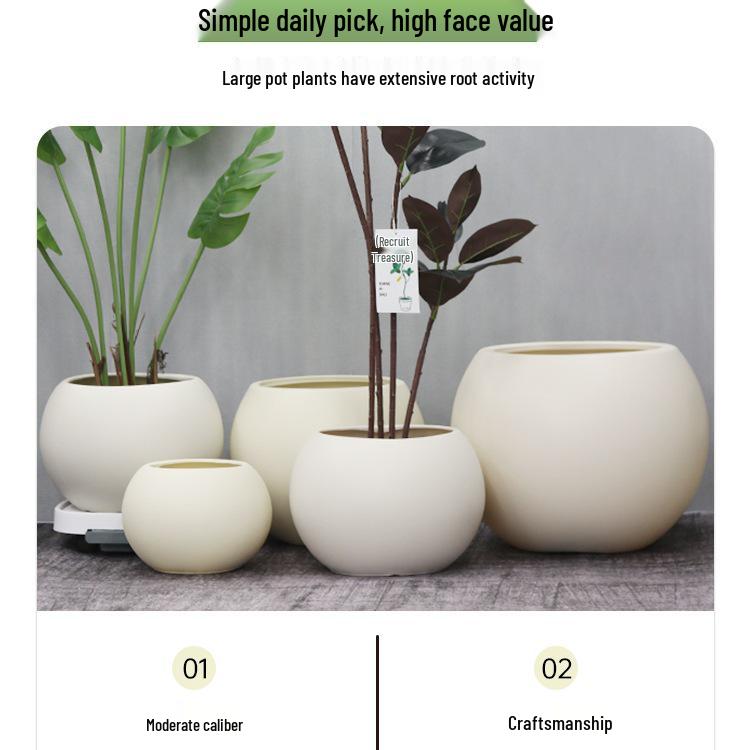 Nordic Spherical Resin Flower Pot - Versatile & Durable for Indoor/Outdoor Use, Large Diameter