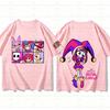 T-shirts Été Enfants Fille Garçon THE AMAZING DIGITAL CIRCUS Impression Cartoon Mode Créative Polyvalent Col Rond Adulte Enfants Hauts