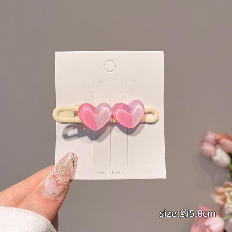 

Y2k Sweet Pink Star Hair Clip for Women s Fashion Gradient Jelly Love Heart Hairpin Barrettes Girl Hair Accessories