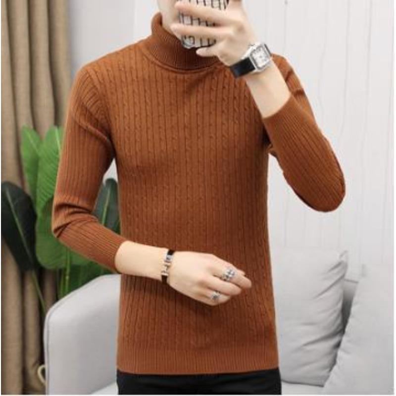 Autumn and Winter Turtleneck Sweater Men's Hong Kong Style Slim-fit Versatile Pullover Knitted Sweater Trend Bottoming Sweater Sweater