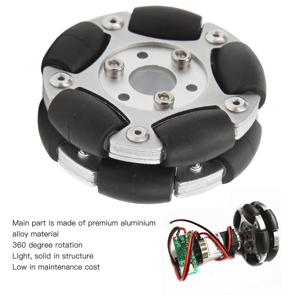 60mm Robot Omni Wheel Aluminium Alloy 360 Degree Rotation Robot Omni Wheel Replacement for Upgrade