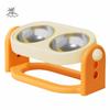 Rotatable Pet High Footed Bowl Double Bowls Adjustable Height Cat Food Water Bowl Detachable Stable Pet Water Feeder Container