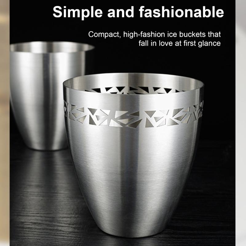 Ice Storage Buckets Stainless Steel Beach Parties Accessories Stainless Steel Texture Suitable for Indoor Celebration