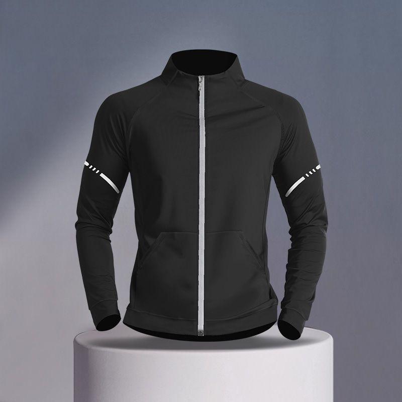 

Men s Autumn Winter Outdoor Running and Training Jacket with Zipper, Thin Sportswear for Marathon Medium чорний