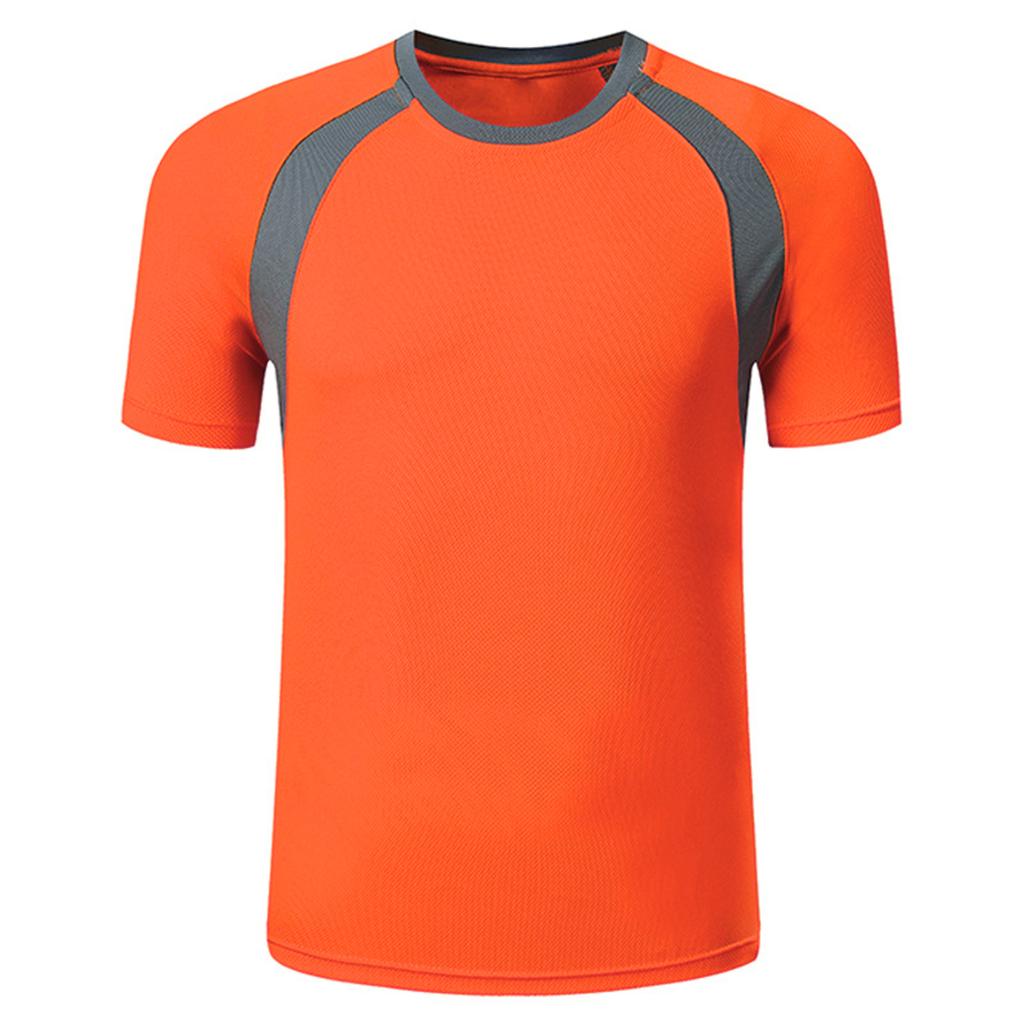 Kids Boys Quick-drying Clothing Short Sleeve Round Neckline Patchwork Style Breathable Sport Top
