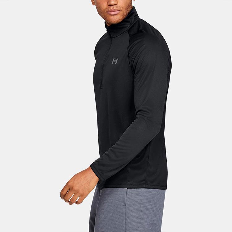 Under Armour Velocity 2.0 Casual Breathable Half-Zip Sports Long Sleeve T-Shirt Men Tops Black 1345712-001
