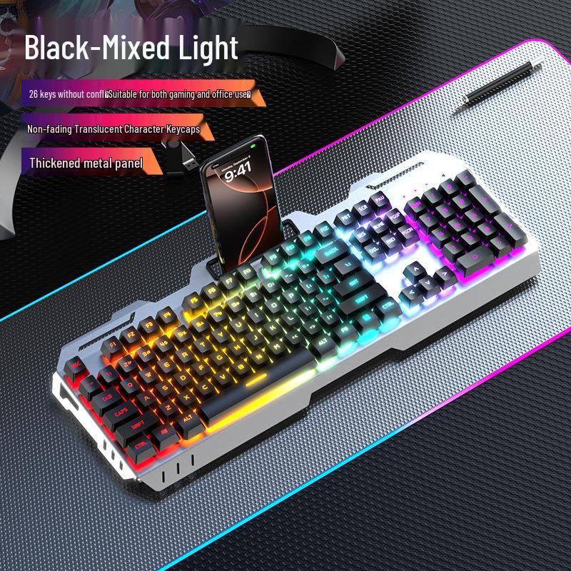 GX810 Wired Gaming Set: Mechanical Feel Keyboard, Mouse & Luminous Headset for Esports and Office.