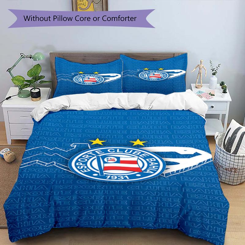 Bahia Fc Crest Emblem Printed Pattern Duvet Cover Set – Includes 1 Duvet Cover and 2 Matching Pillowcases Bedroom Decor Christmas Gifts