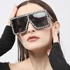 Rhinestone Decoration Women Sunglasses Square Shape Cool Stylish Sunglasses Female European American Style Sun Glasses for Woman