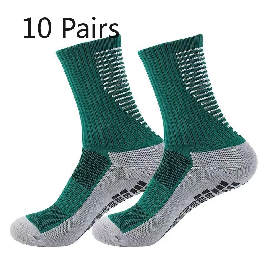 10 Pairs of Men's Spring and Autumn Football and Basketball Sports Towel Bottom Sweat Absorption Shock Non Slip Pressure Tube Socks