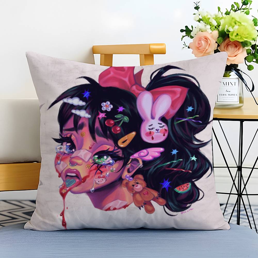 Abstract Painted Beautiful Girl Pillow Case Printed Brushed Fleece Pillow Baby Skin-Touch Eco-Friendly Dye-Sublimat