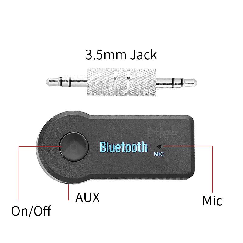 Pffee 3,5 mm Klinke AUX Bluetooth Empfänger Wireless Audio Adapter für Telefon Auto Lautsprecher