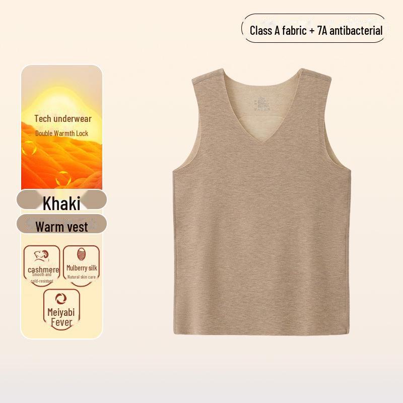 

Men s Warm German Cashmere Vest with Antibacterial and Heating Features XXXL [180-200 catties] хакі