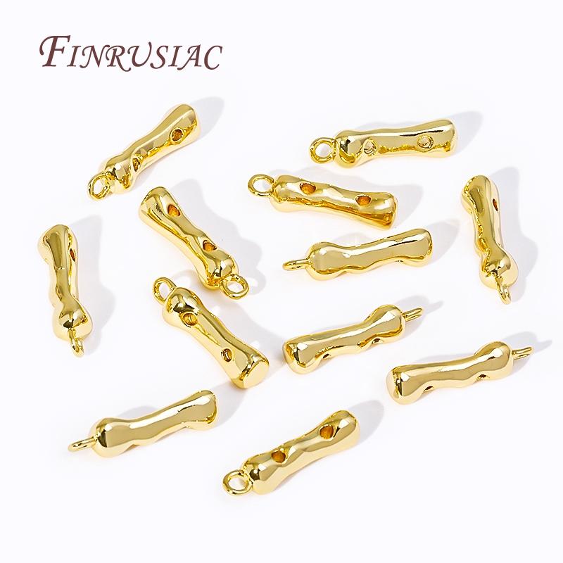 18K Gold Plated 2 Holes Separators Bars,Irregular Shape Spacer Bar,Handmade Decorative DIY Beading Jewelry Materials