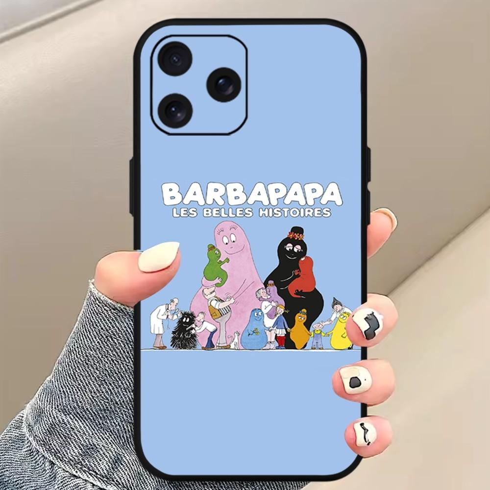 Cartoon Barbapapa Telefon Fall Für Samsung S20 S21 S22 S23 S24 Hinweis 20 4G 5G Plus Ultra Schwarz weiche Shell