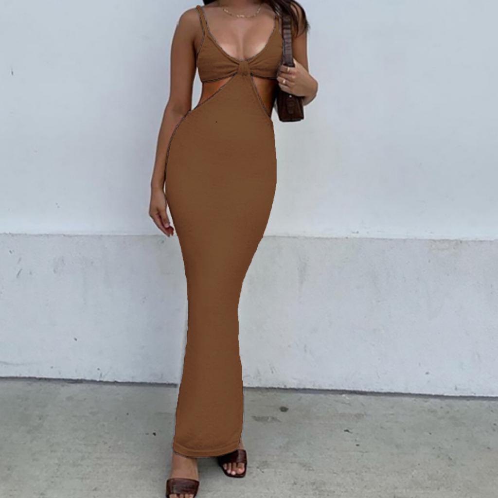 Літня нова довга спідниця Спідниця без спини Сексуальна жіноча сукня без рукавів на випускний без рукавів