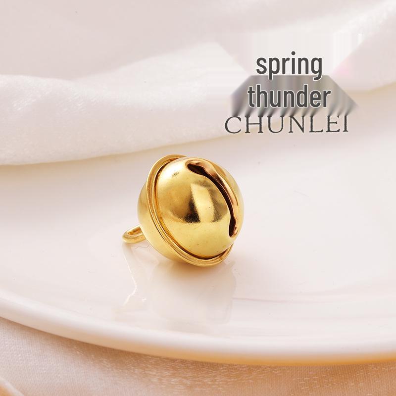 

22mm Electroplated Gold Tiger Mouth Bell Charm for Christmas Ornaments and Bag Pendants.