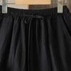 Women's Fashionable Casual -Colour Vintage-Inspired Lace-Up Cotton-Linen Blend Shorts With Drawstring Waist