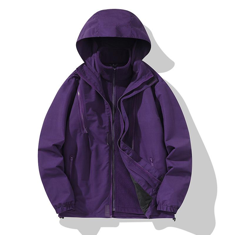 3-in-1 Jacket, Autumn and Winter Outdoor Windproof and Waterproof Men's and Women's Mountaineering Suits, Zipper Functional Jackets