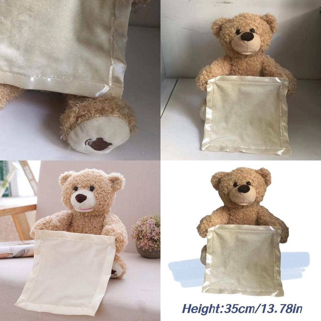 Cute Talking Teddy Bear Plush Toy 35cm Height Rechargeable Shy Face Battery Operated