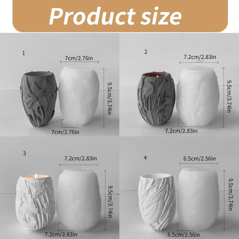 Versatile Silicone Planter and Candle Holder Molds Flexible Silicone Brush Container Mold Personalized Candle Cup Mold