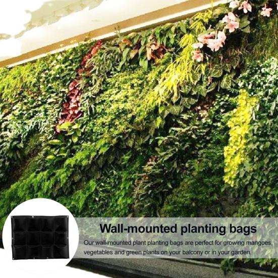 Wall Planting Bag Vertical Gardening Grow Bag Breathable Wall Planter with Multiple Pockets for Office Home Balcony Indoor