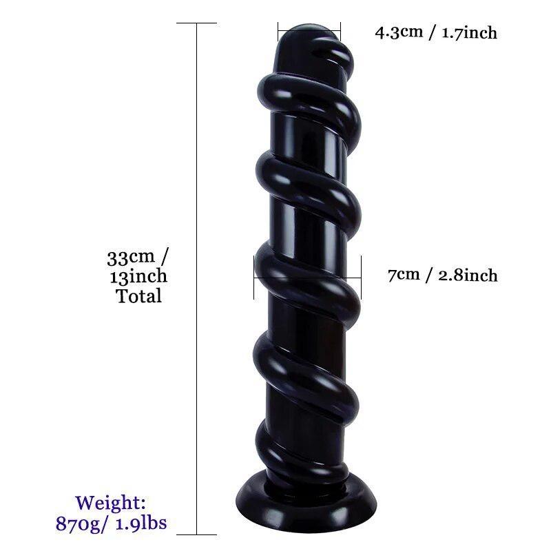 PVC Threaded Anal Plug Vaginal Massage Stick Deep Anal Expansion Masturbator Fisting Gay Sex Toys Realistic Dick