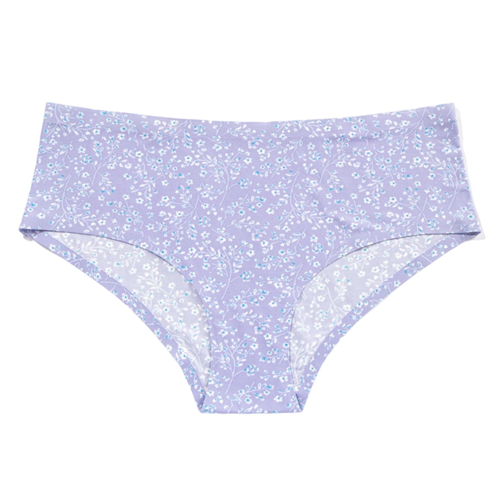 Женское дышащее быстросохнущее тонкое бесшовное нижнее белье с принтом L синий